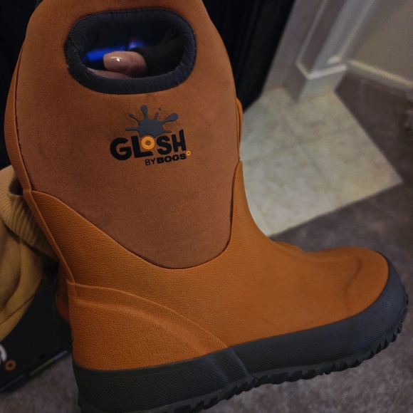 Bogs Kids Orange and Gray Boots - Picture 2 of 4